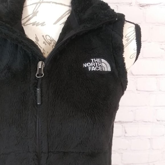 North Face Black Furry Fuzzy Fleece Vest Sz XS - Picture 6 of 8
